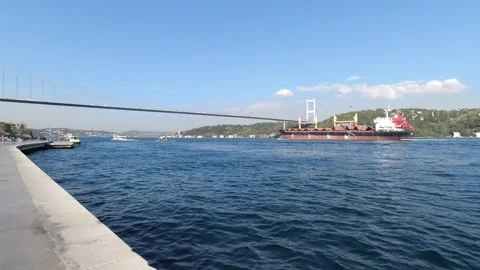 Istanbul, Turkey. A ship in the Bosphorus. Stock Footage 151900214