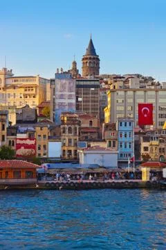 Istanbul Turkey at sunset Stock Photos