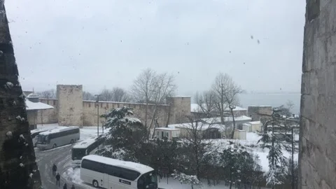 Istanbul under the snow Stock Footage 217359510