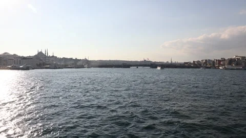 Istanbul view from a ferry. Stock Footage 261999922