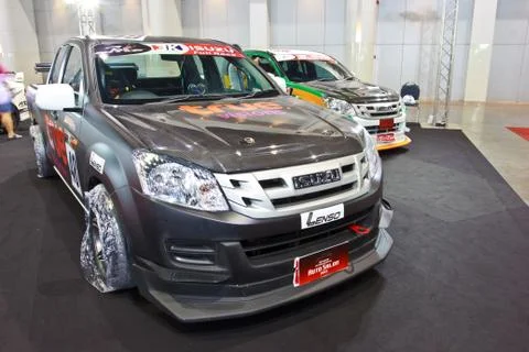 ISUZU D-MAX show at the second Bangkok international auto salon 2013 Stock Photos