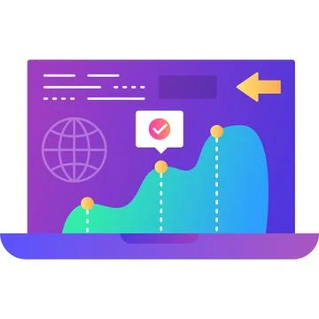 IT accounting system, e-invoicing flat vector icon Stock Illustration