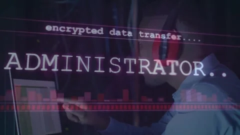 IT admin leaning forward and touching chart screen initiating secure data Stock Footage 329167369