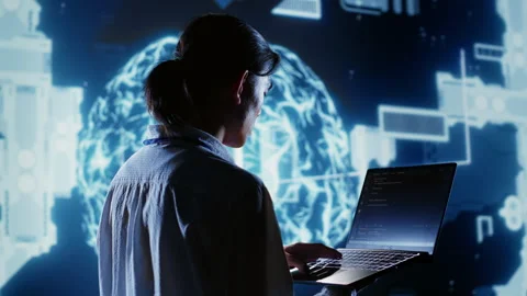 IT admin writing AI script Stock Footage 251593959