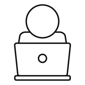 It administrator icon, outline style Stock Illustration