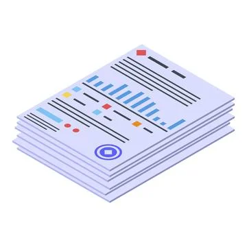 It administrator papers icon, isometric style Stock Illustration