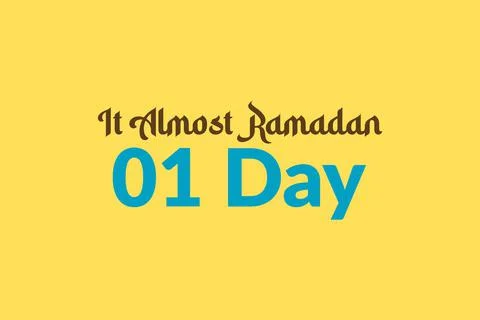 It almost Ramadan 01 Day. Typography Poster Illustrazione stock