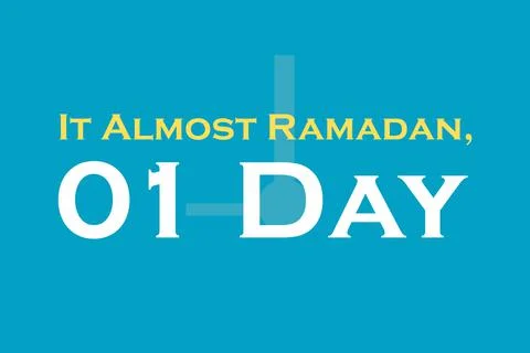 It Almost Ramadan,  01 Day. Typography text vector design Illustrazione stock