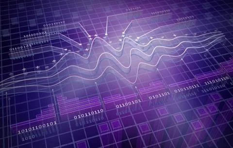 IT analytics , 3D background Illustrazione stock