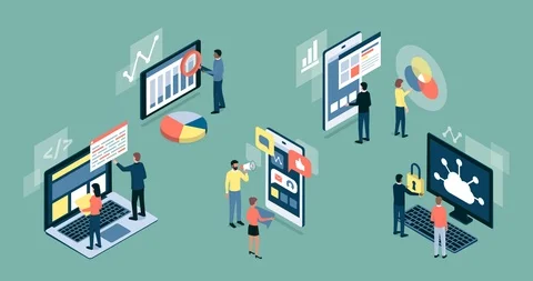 IT and communication infographic Stock Footage 91353642