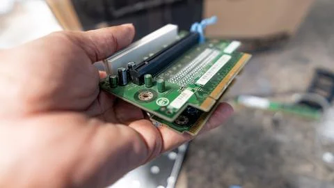 IT and computer parts thrown on the floor Stock Photos