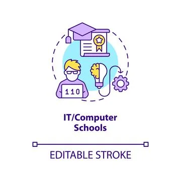 IT and computer schools concept icon イラスト素材