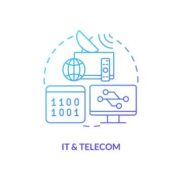 IT and telecom blue gradient concept icon Stockillustratie