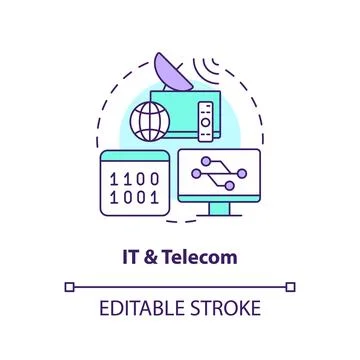 IT and telecom concept icon Stock Illustration