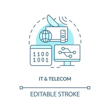 IT and telecom turquoise concept icon Stock Illustration