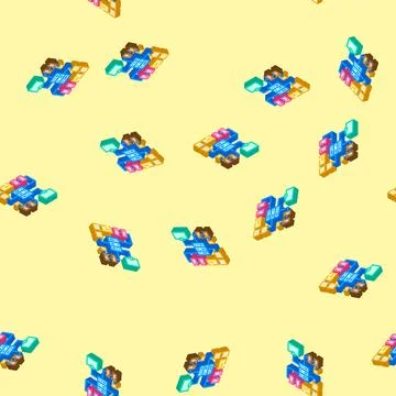 It architecture analyst isometric icon seamless pattern Illustrazione stock