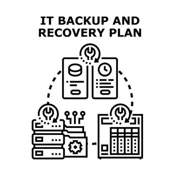 It backup and data recovery system planning 스톡 일러스트