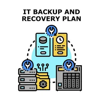 It backup and data recovery system planning Stock Illustration