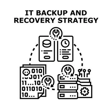 It backup and recovery plan strategy 스톡 일러스트