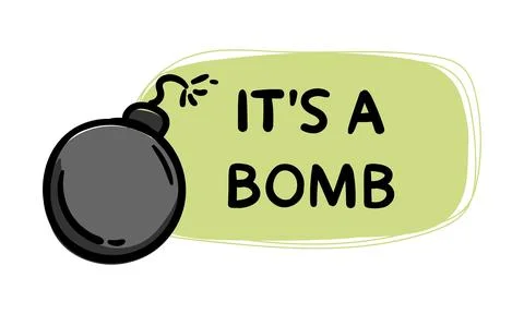 It is a bomb. Simple vector sticker with bomb Stock Illustration