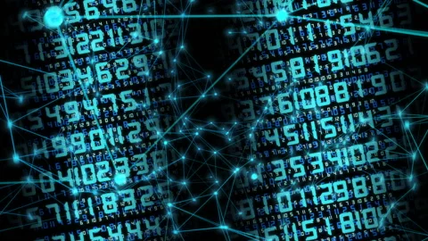 IT business abstract background, data connections visualization blue glowing Stock Footage 199839967