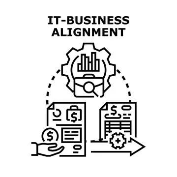 It business alignment developing strategic integration process Stock Illustration