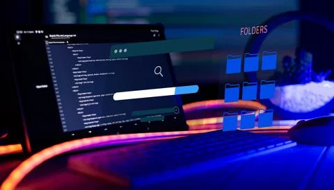 IT business.Monitor closeup of function source code. Project managers work .. Stockfoto's