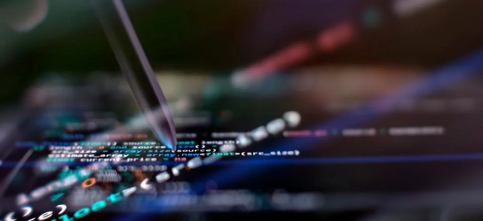 IT business.Monitor closeup of function source code. Project managers work Stockfoto's