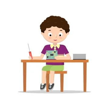 IT children generation vector image Stock Illustration