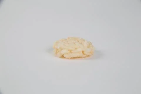 It is Circle crispy rice isolated on white. Stock Photos