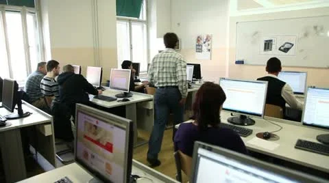 IT class learning Stock Footage 27814299