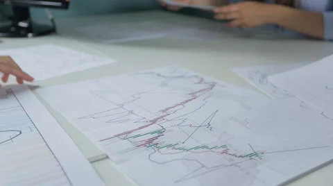 It is close-up image of graphics showing indicators increasing Stock Footage 65787491