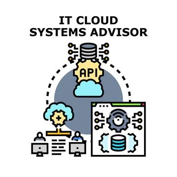 It cloud systems advisor providing development services advice 库存插图