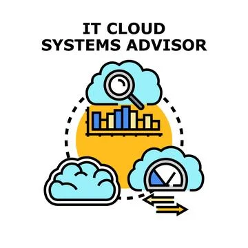 It cloud systems advisor providing development concept Stock Illustration