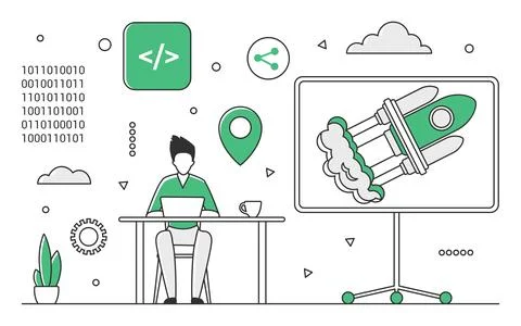 It code development イラスト素材