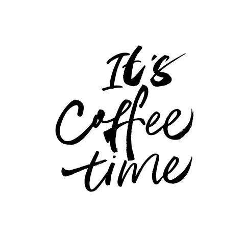 It is coffee time modern brush vector calligraphy. Illustrazione stock