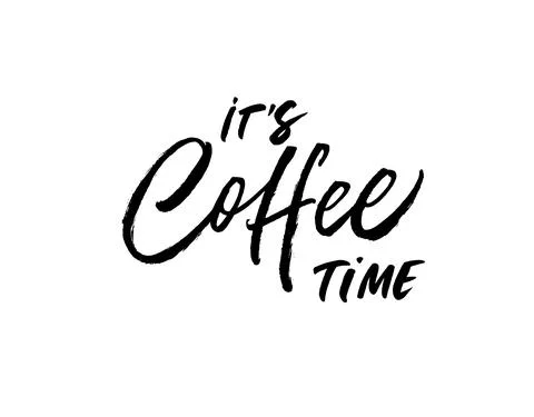 It is coffee time modern brush vector calligraphy. Stock Illustration