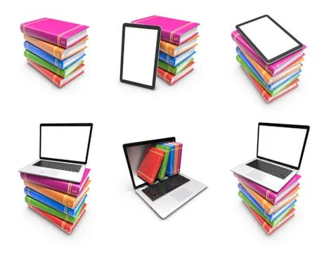 IT Communication, e-learning, internet network as knowledge base. Stock Illustration