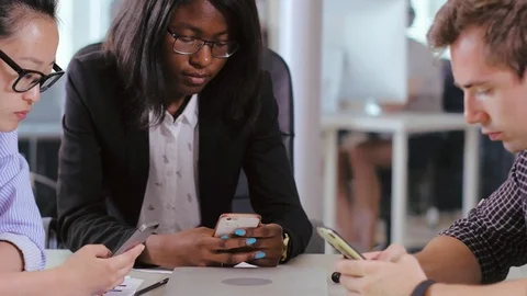 IT company are testing a new application Stock Footage 93486252