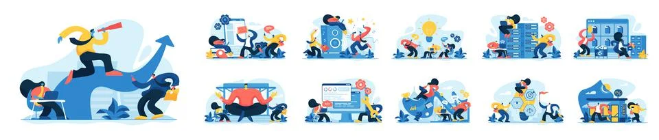 IT company workflow. Illustration