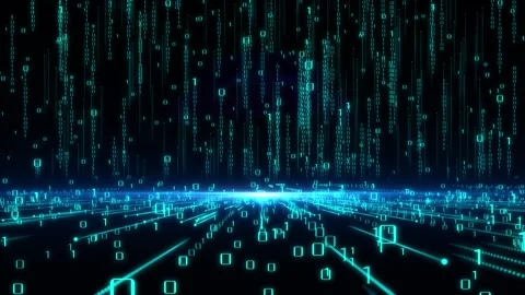 It computer binary digital code big data technology background Stock Footage 123051060