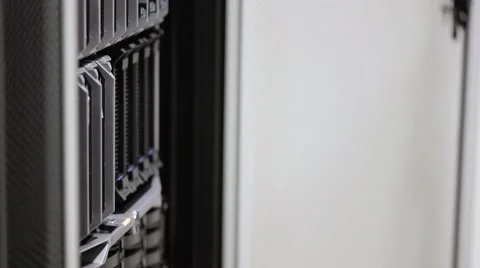 IT consultant install blade server in datacenter Stock Footage 67357476