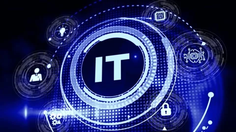 IT consultant presenting tag cloud about information technology Stock Footage 155296007