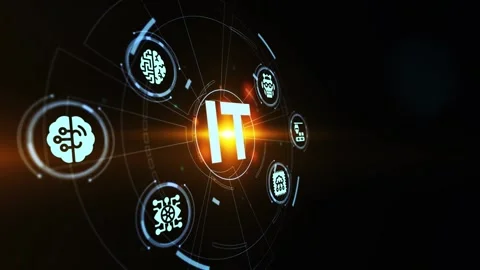 IT consultant presenting tag cloud about information technology. Видео 189991555