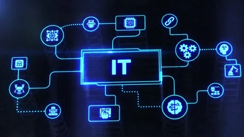 IT consultant presenting tag cloud about information technology. Stock Footage 198300520
