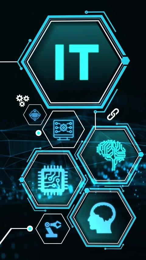 IT consultant presenting tag cloud about information technology. Stock Footage 280964001