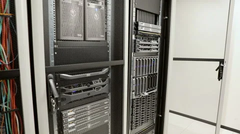 IT consultant removes blade server in datacenter Stock Footage 59573409