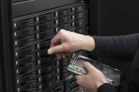 It consultant replace san harddrive Stock Photos