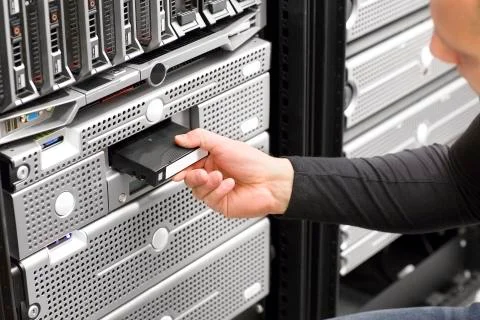 It consultant work with backup in datacenter Stock Photos