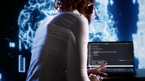 IT consultant writing AI script Stock Footage 251592701